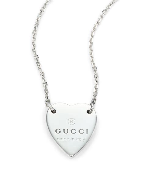 gucci heart neckalce|gucci sterling silver heart necklace.